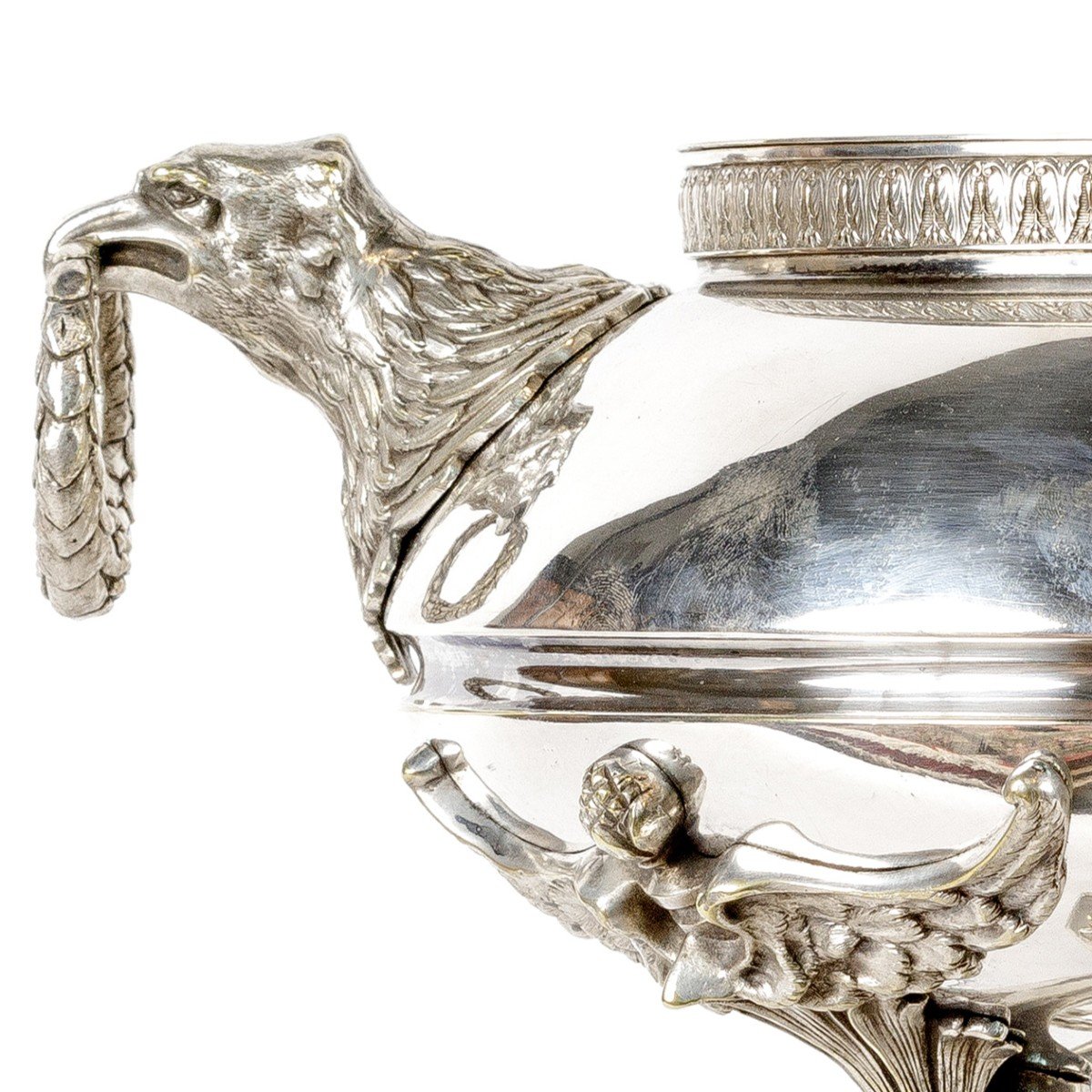 Empire Style Silverplated Bronze Centerpiece/ Vase , Early 20th Century, France-photo-5