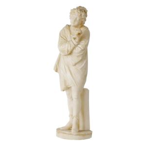 Alabaster Sculpture  "man With The Mask",  19th Century