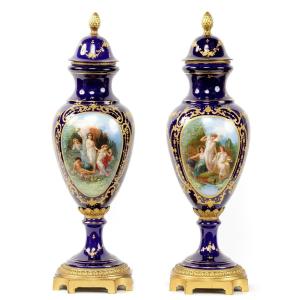 Pair Of 19th Century Sevres Porcelain Vases 