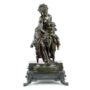 19th C. Bronze Sculpture Psyche And Amour