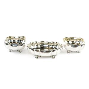 Series Of Three Large Bowls In 950 Sterling Silver,  Belgium Made