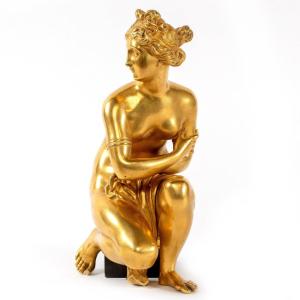 Ssculpture Aphrodite En Bronze Dore 19eme d'Epoque Empire