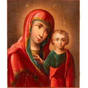 Russian Icon Of The Mother Of Kazan 19th Century