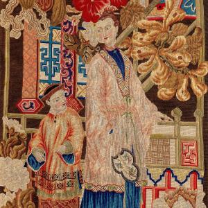 Large Pair Of 19th Century Chinese Style Tapestries