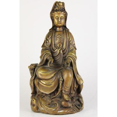 Statue de Budha En Bronze Chinoise XIXeme