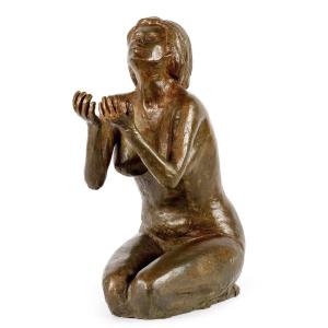 Sculpture d'Une Femme Nue En Bronze 20eme 