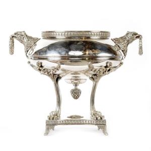 Empire Style Silverplated Bronze Centerpiece/ Vase , Early 20th Century, France