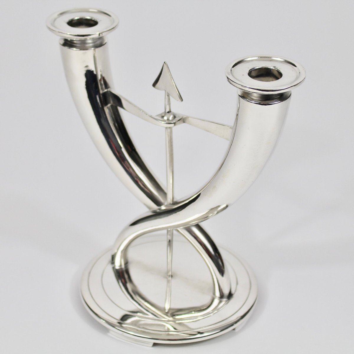 Gallia - Christofle “arrows” Candle Holders-photo-7