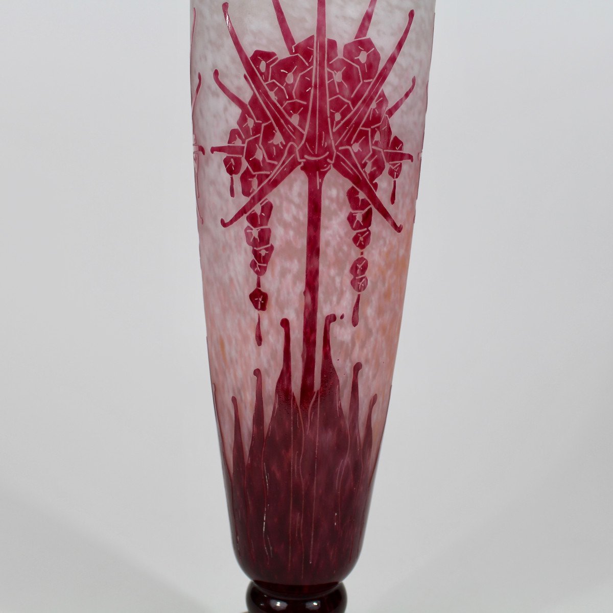 CHARDER-LE VERRE FRANÇAIS        VASE  "RHODODENDRONS "-photo-2