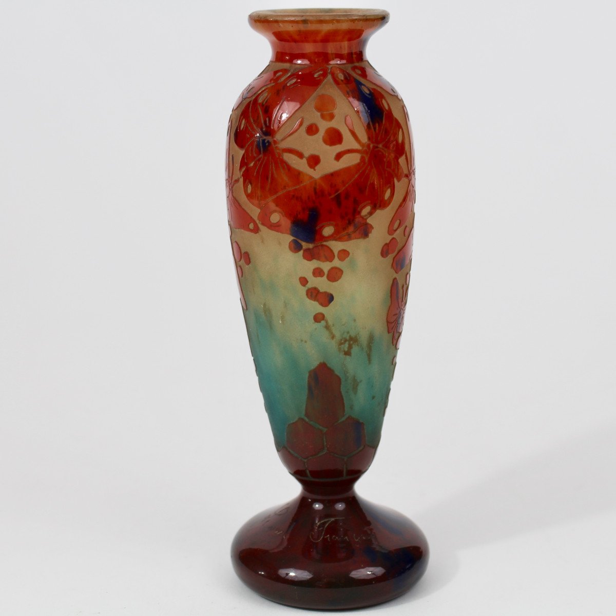 French Glass Vase "butterflies"-photo-4