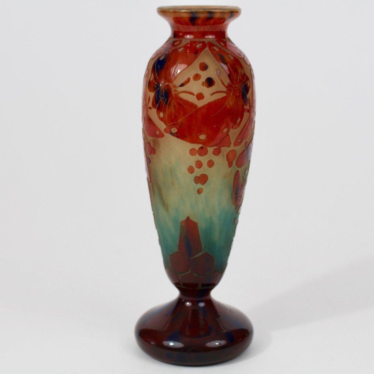 French Glass Vase "butterflies"-photo-7