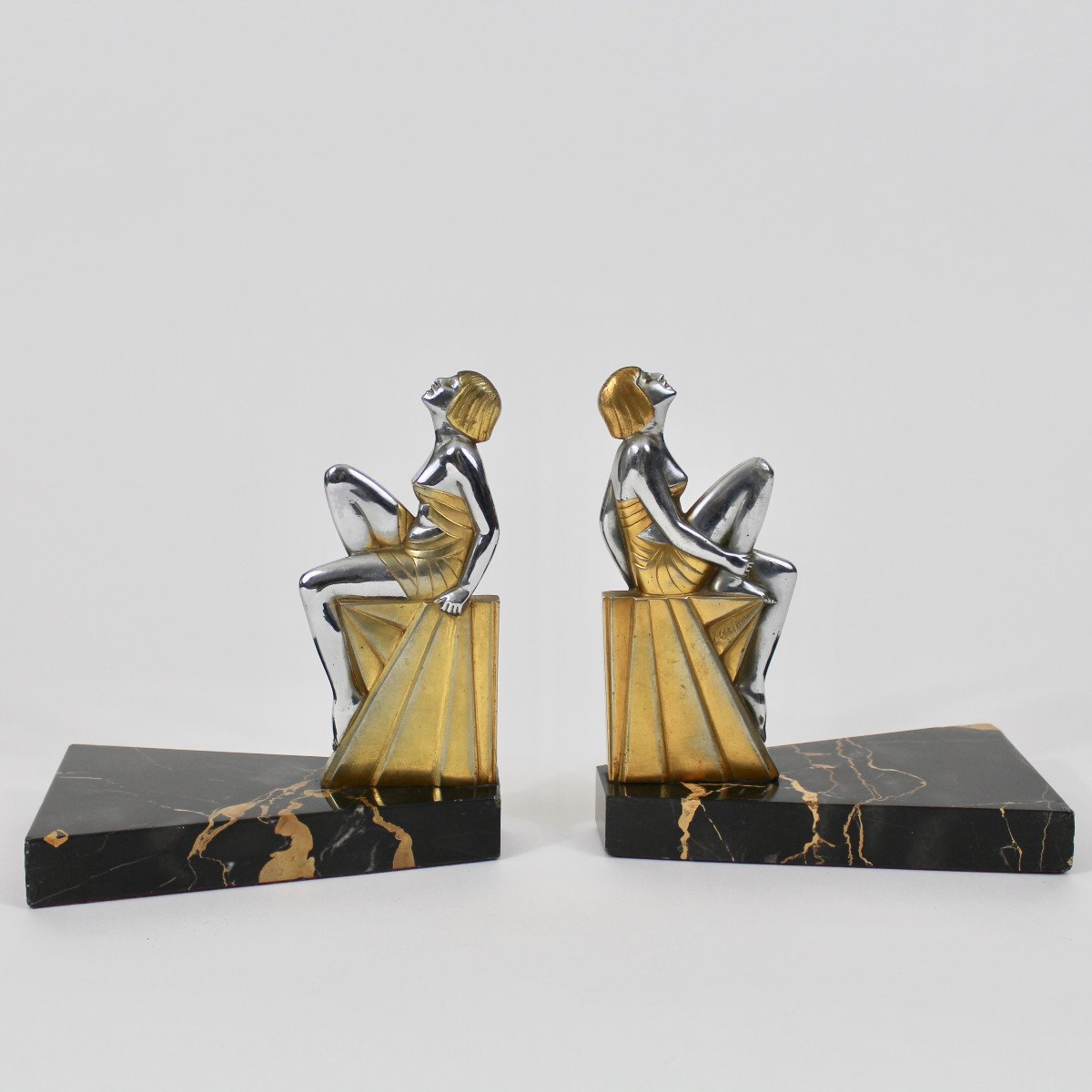 L Gerfaux Bookends "seated Women"-photo-4