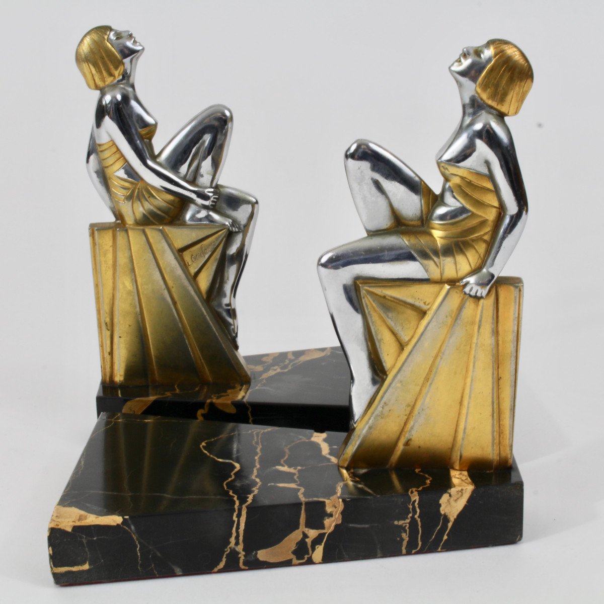 L Gerfaux Bookends "seated Women"-photo-1