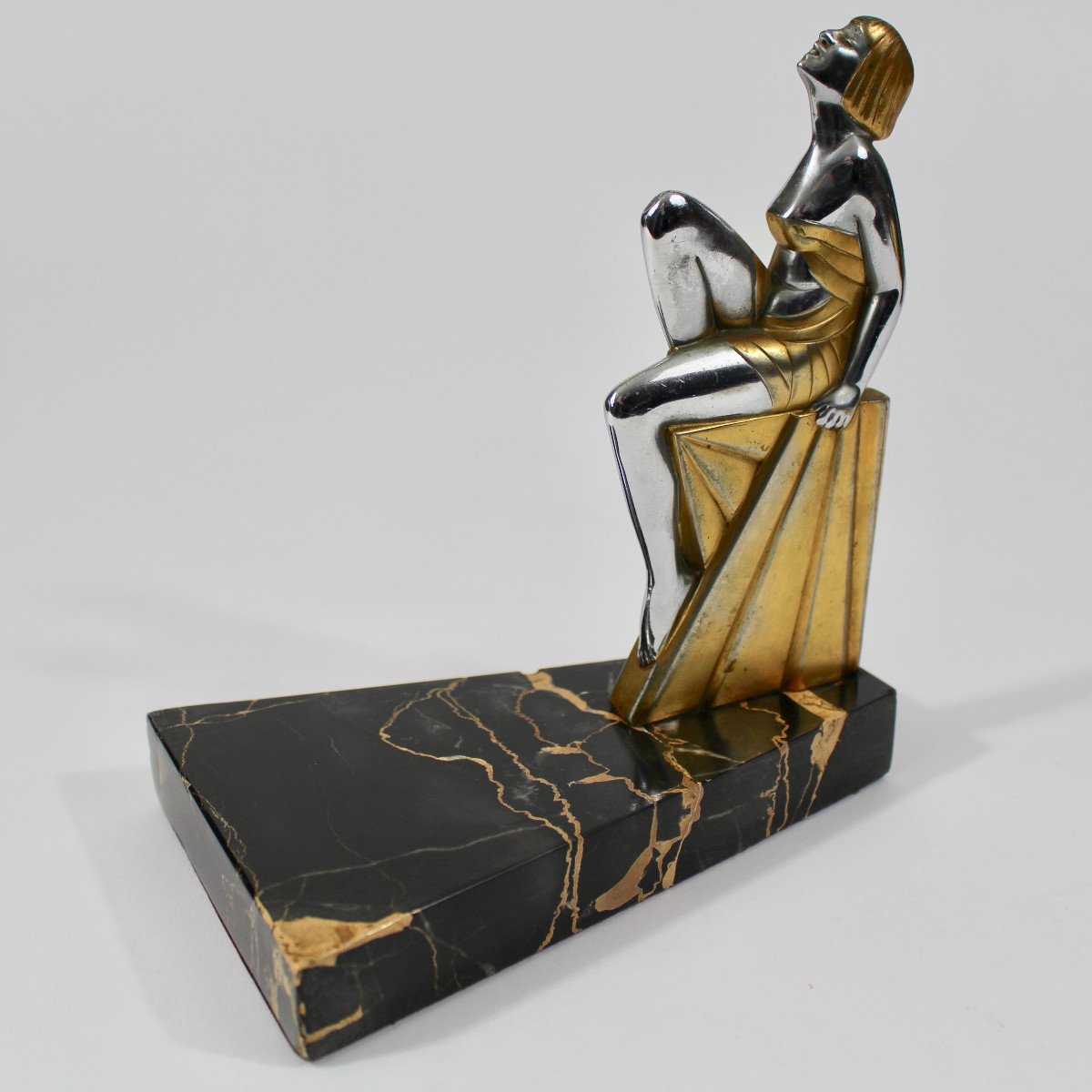 L Gerfaux Bookends "seated Women"-photo-4