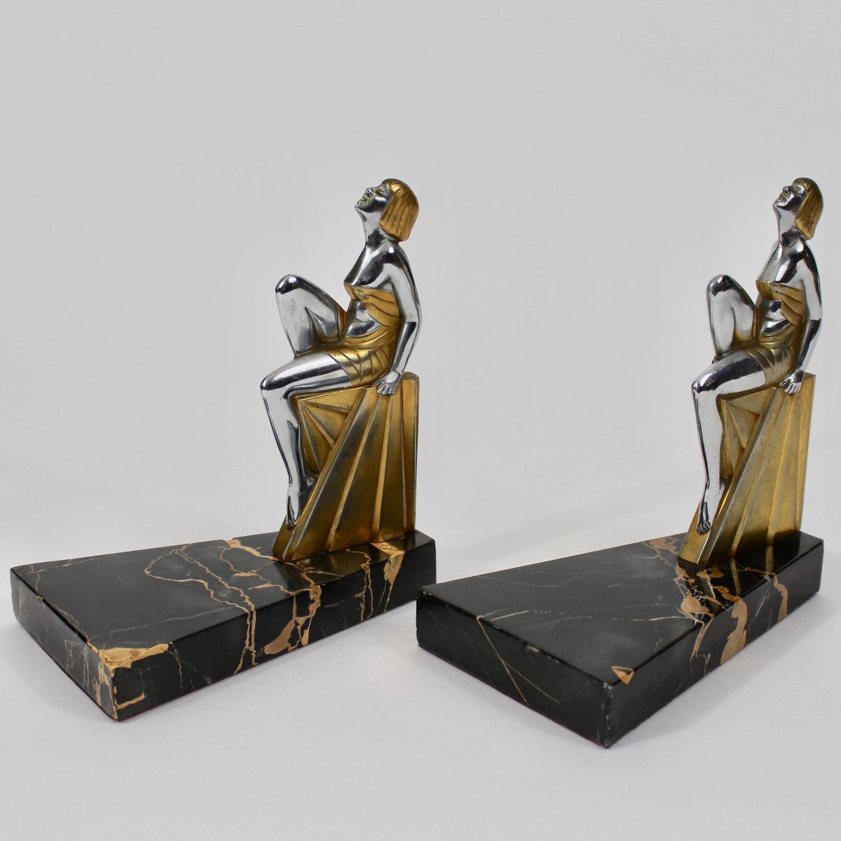 L Gerfaux Bookends "seated Women"-photo-6