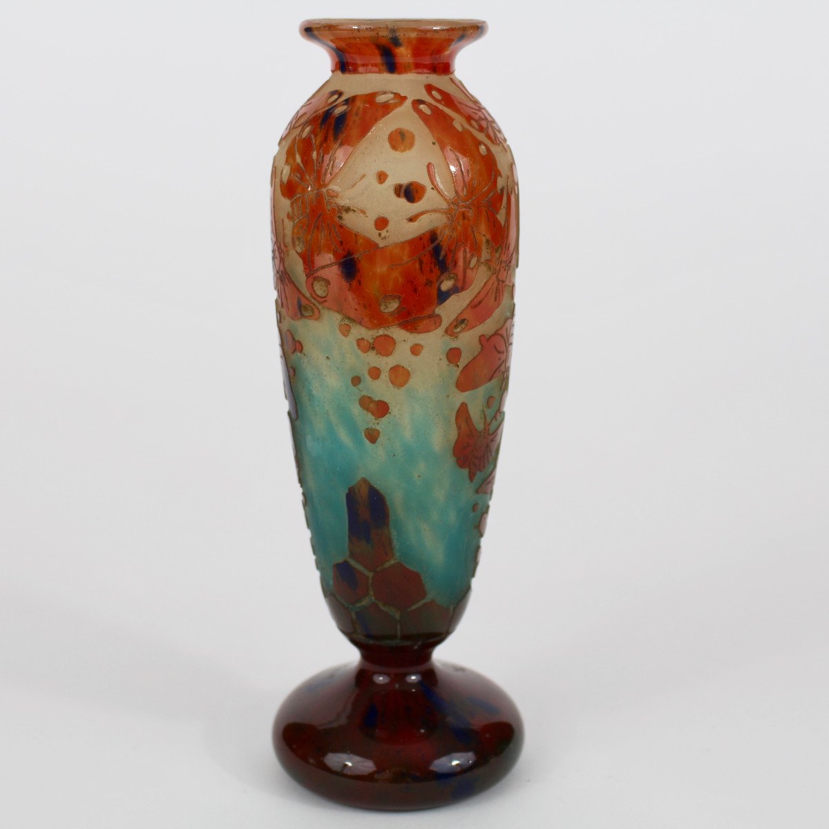 LE  VERRE FRANÇAIS    VASE  " PAPILLONS "