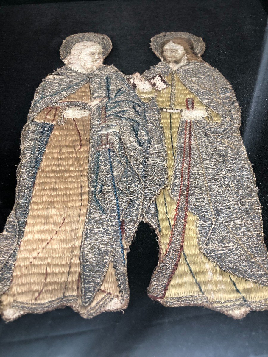 Fragment De Chasuble Deux Apôtres XVe Siècle-photo-3