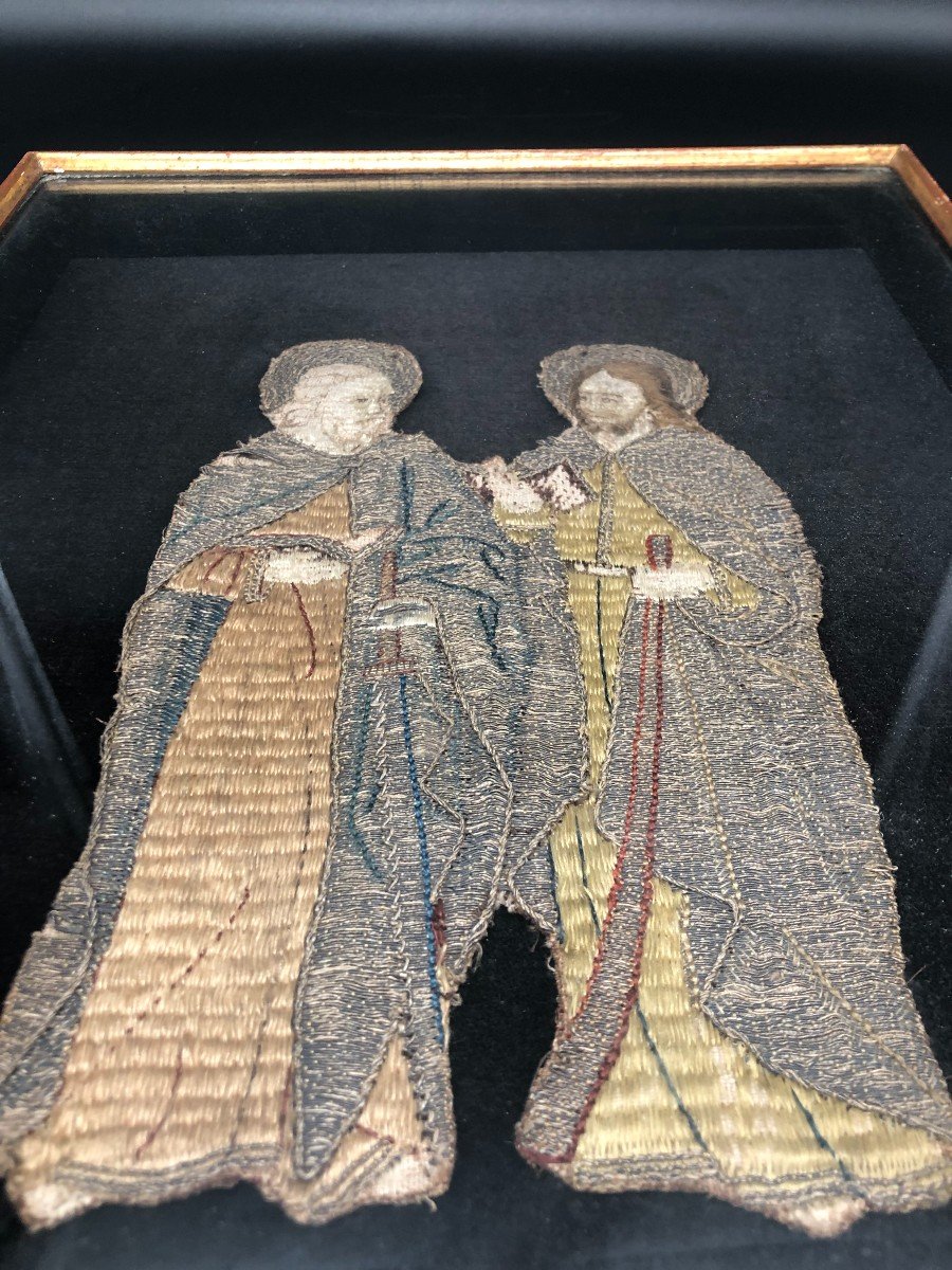 Fragment De Chasuble Deux Apôtres XVe Siècle-photo-2