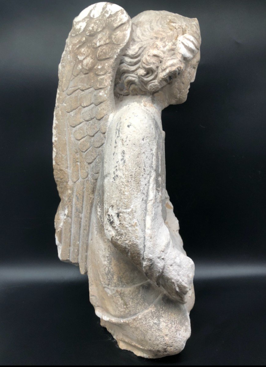 Gothic Carved Stone Angel-photo-4