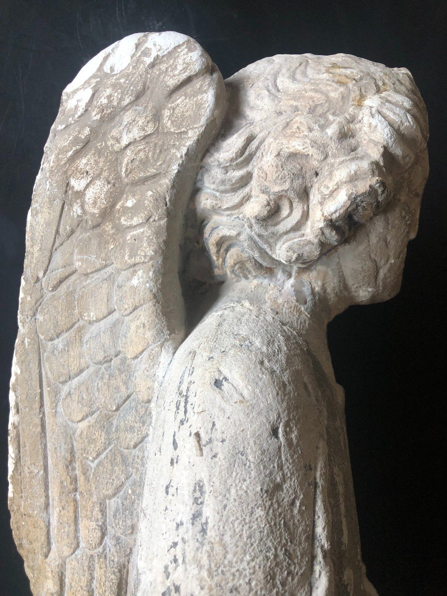 Gothic Carved Stone Angel-photo-2