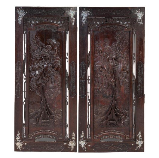 Exeptionnel magnifique panneaux  bois sculptée Chinois