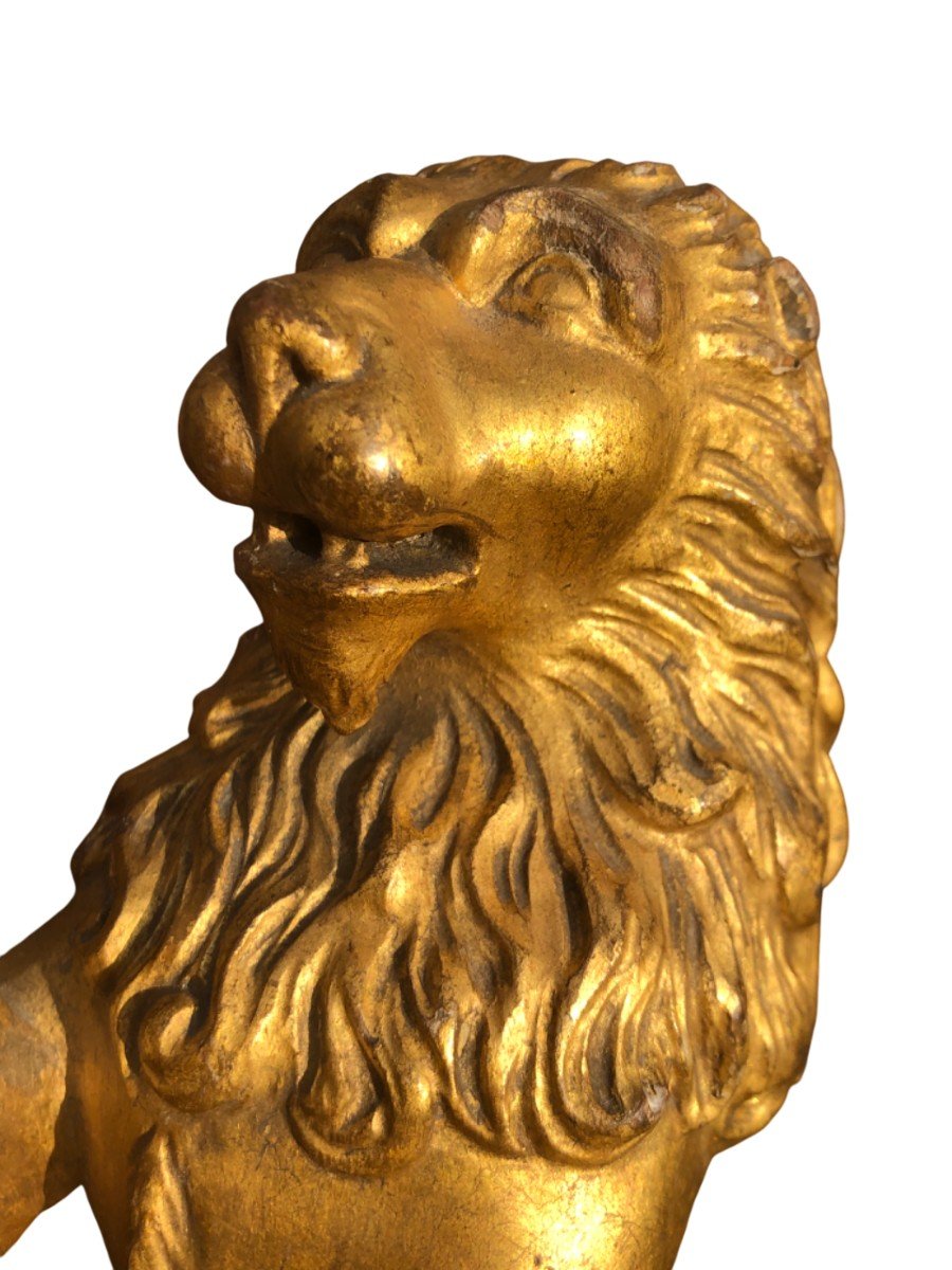 18th Century Carved Wooden Lion -photo-1