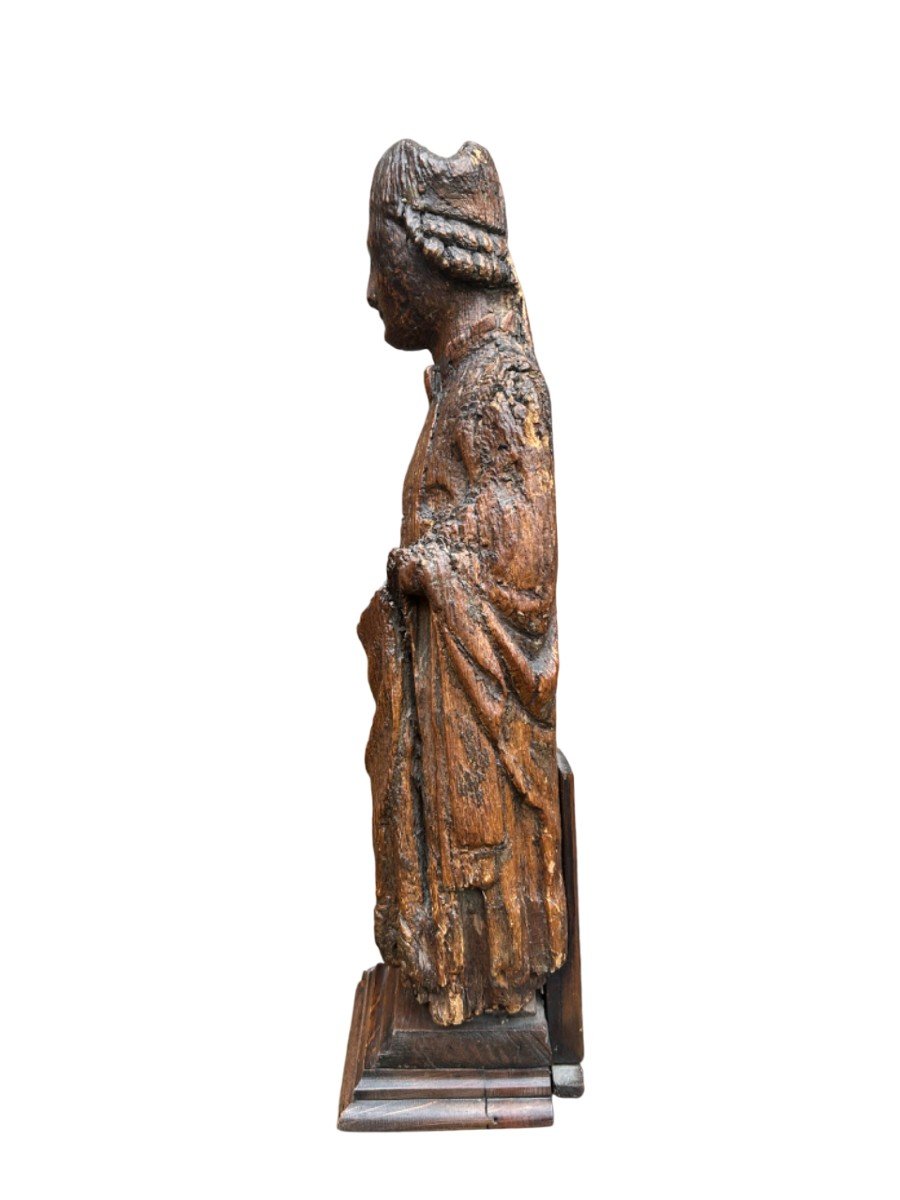 15th-16th Century Carved Wood Statue-photo-1