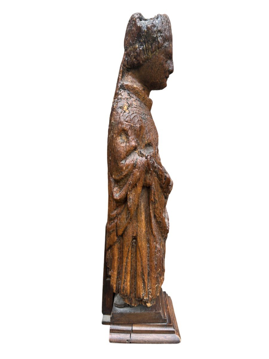 15th-16th Century Carved Wood Statue-photo-2