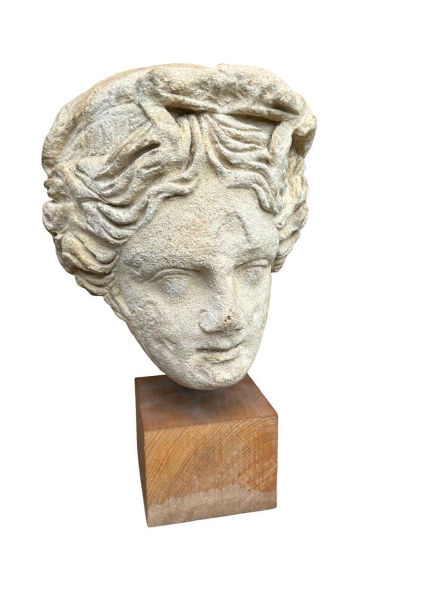 Head Of A Woman Natural Stone-photo-4