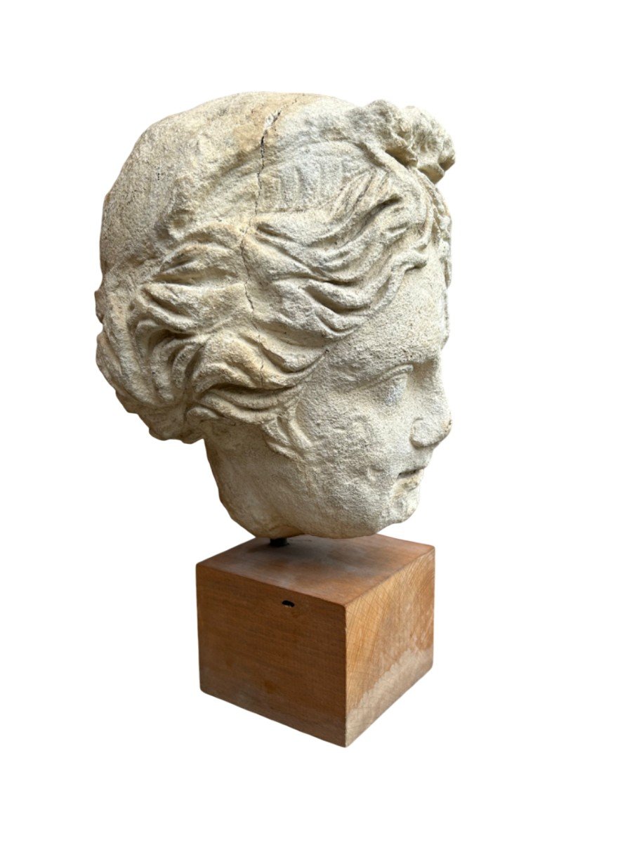 Head Of A Woman Natural Stone-photo-2