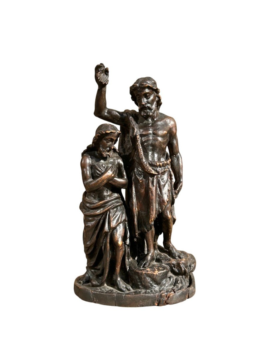 Sculpture Bois Le Baptême De Jésus