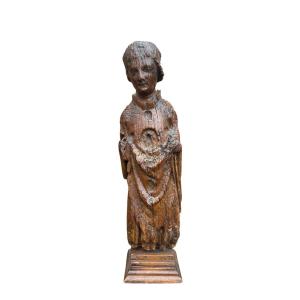 15th-16th Century Carved Wood Statue