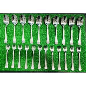 Christofle: Dessert Forks + Spoons.