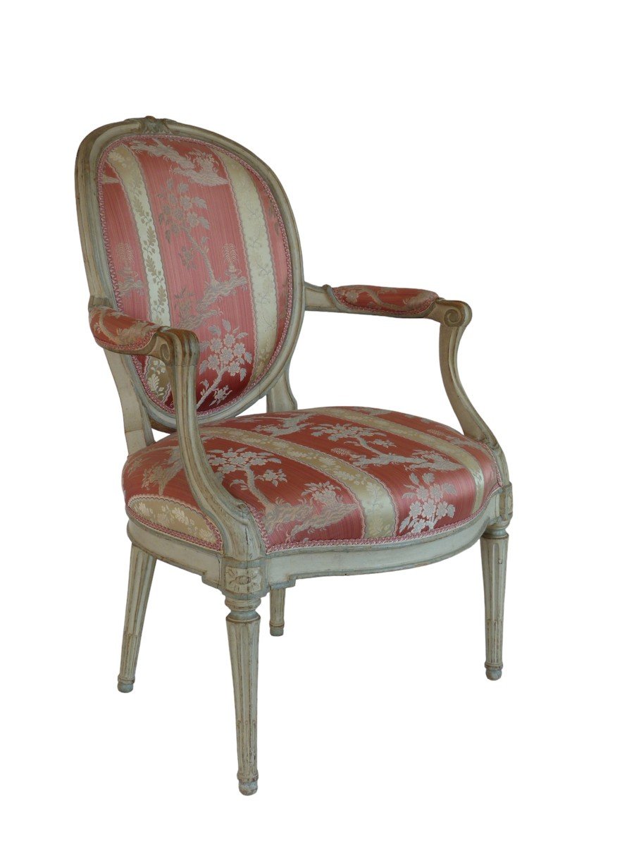 Paire de fauteuils cabriolet d’époque Transition - Estampillés Georges Jacob, Paris Vers 1770-photo-2