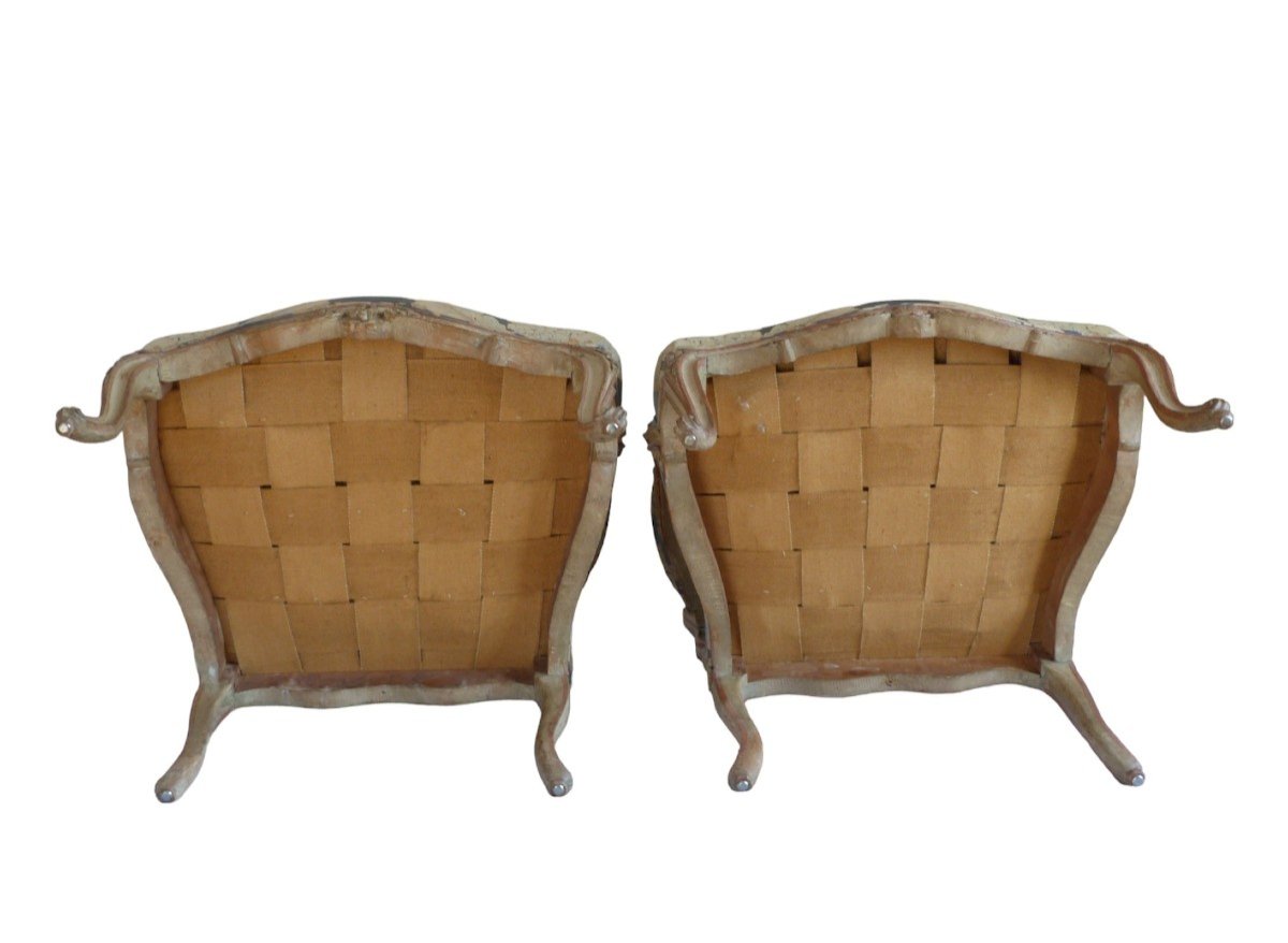Pair Of Louis XV Period Armchairs - Attributed To Nicolas Heurtaut-photo-3
