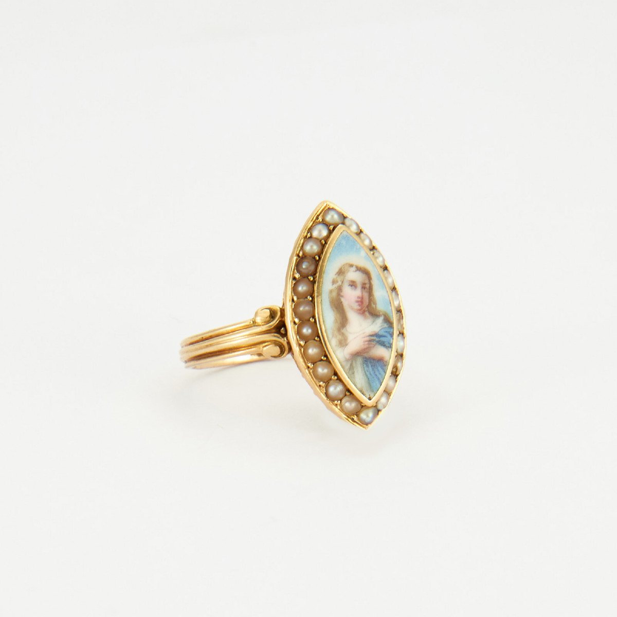 Marquise Portrait Ring, Late 19th Century-photo-3