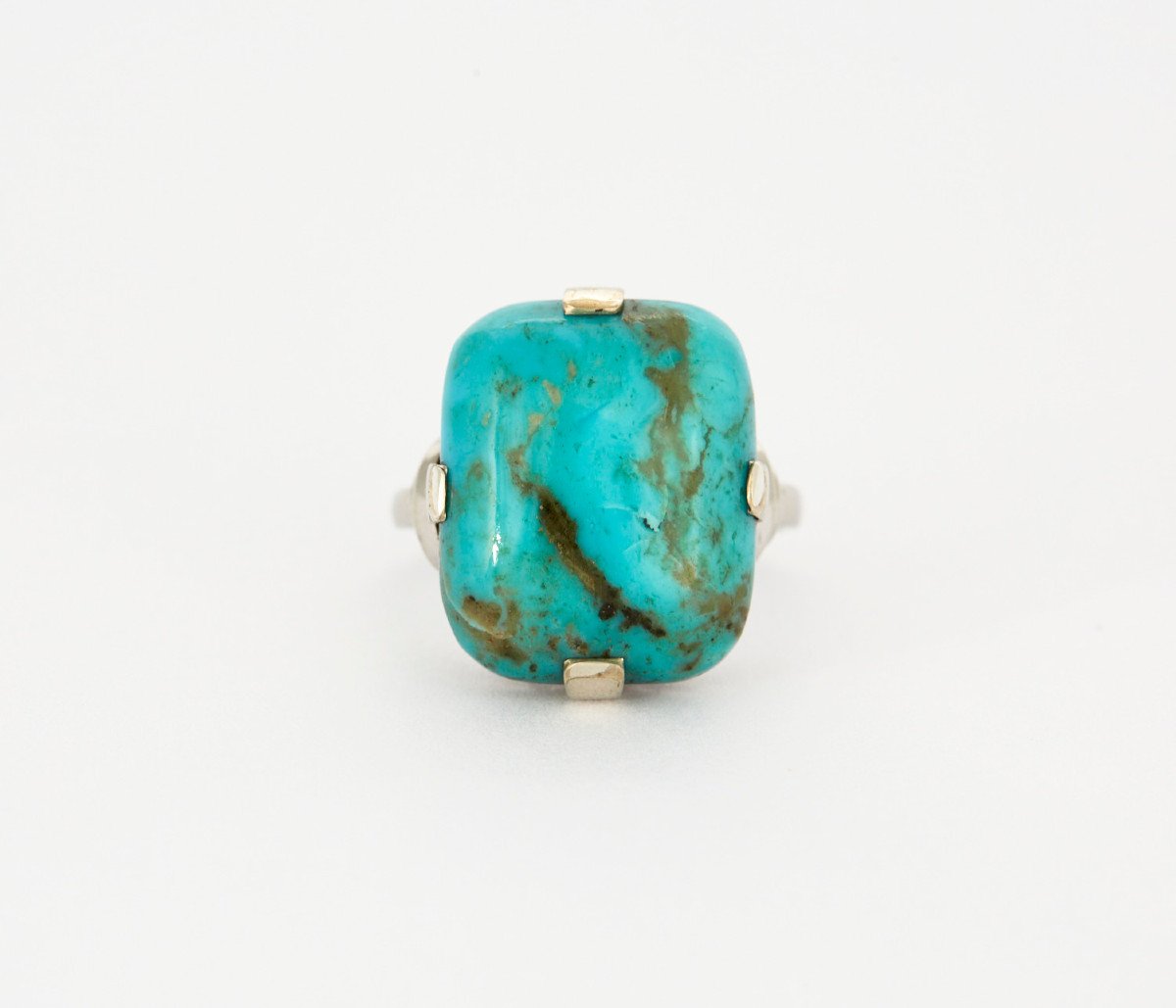 Turquoise And White Gold Ring-photo-3