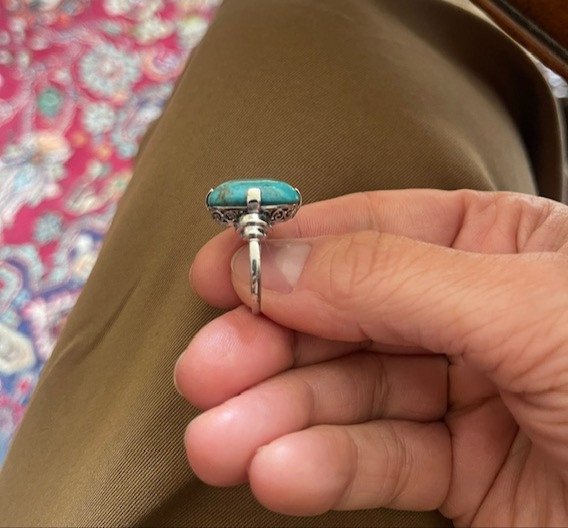 Turquoise And White Gold Ring-photo-1