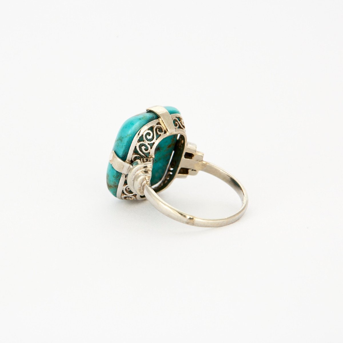 Turquoise And White Gold Ring-photo-3