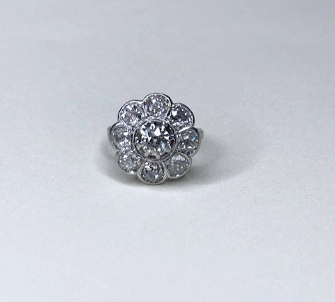 Bague Marguerite Diamants,  Début XX éme-photo-1