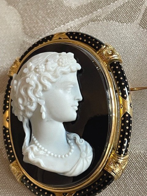 Grand Camée Sur Agate, époque Napoléon III-photo-1