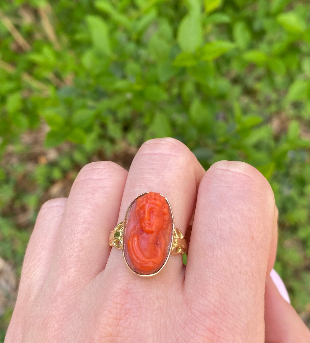 Coral Cameo Ring-photo-4