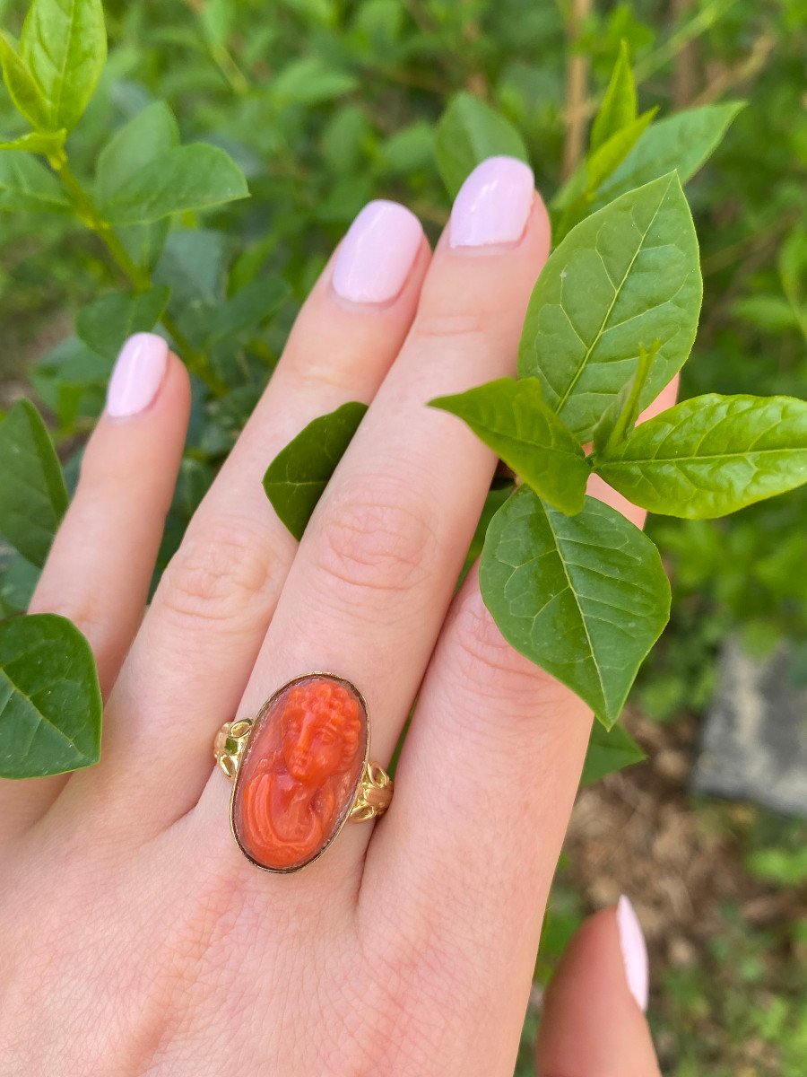 Coral Cameo Ring-photo-1