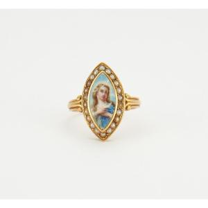 Marquise Portrait Ring, Late 19th Century