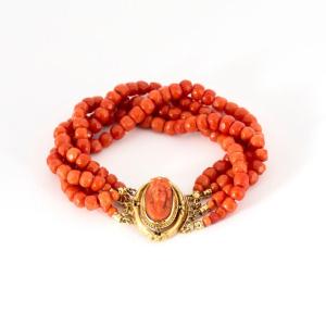 Bracelet En Corail, époque Napoléon III