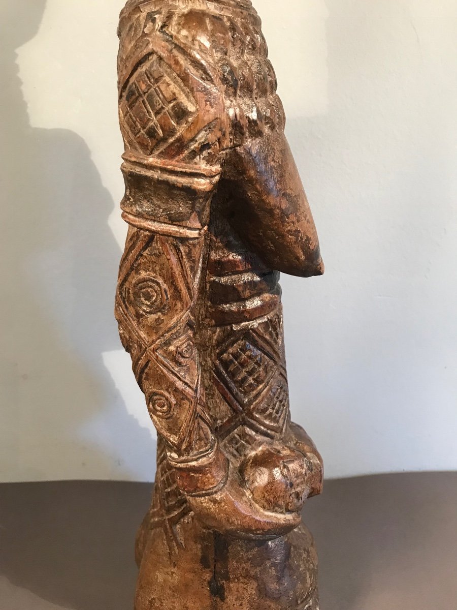 Ndengese Maternity Drc Central Africa Statue Monoxyle Wood Early 20th Century Primitive Arts-photo-4