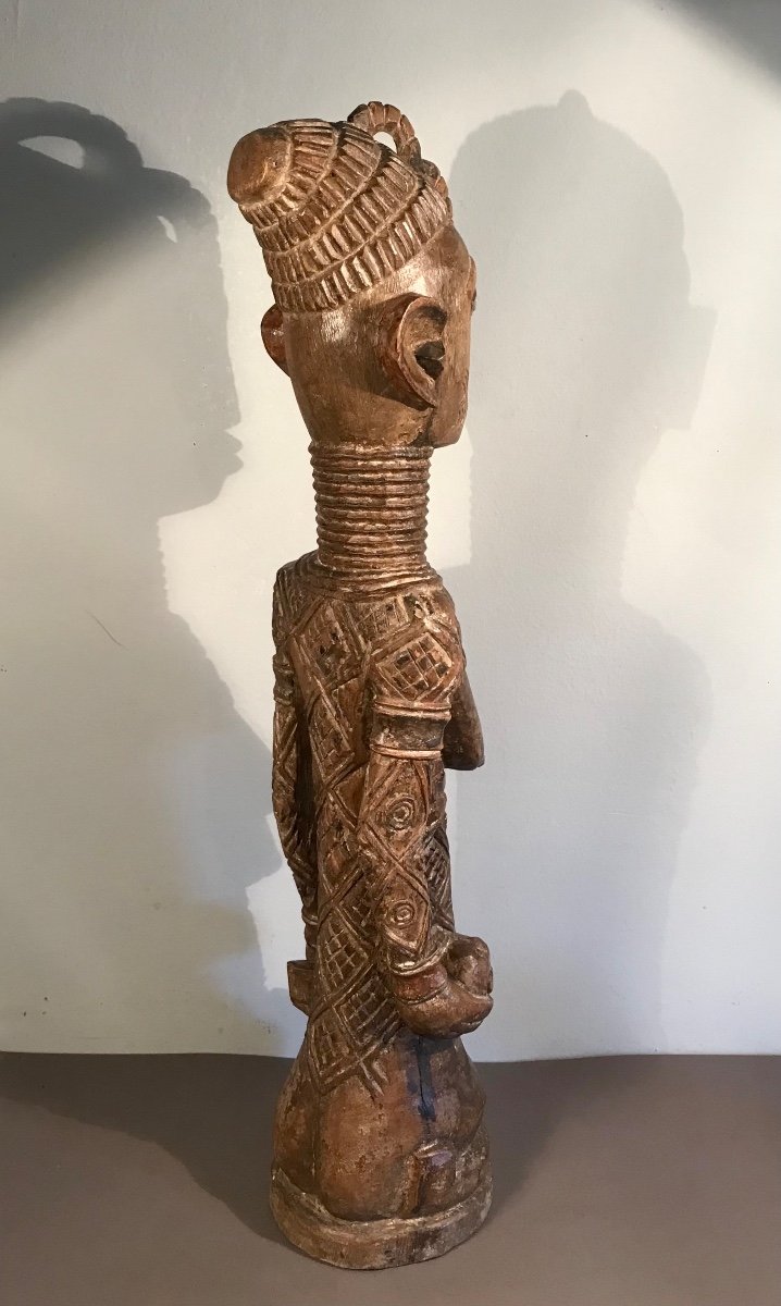 Ndengese Maternity Drc Central Africa Statue Monoxyle Wood Early 20th Century Primitive Arts-photo-3