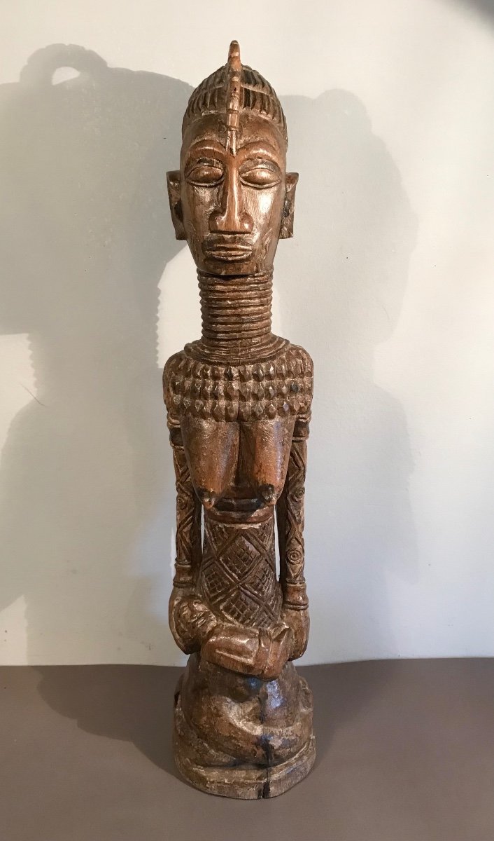 Ndengese Maternity Drc Central Africa Statue Monoxyle Wood Early 20th Century Primitive Arts-photo-6