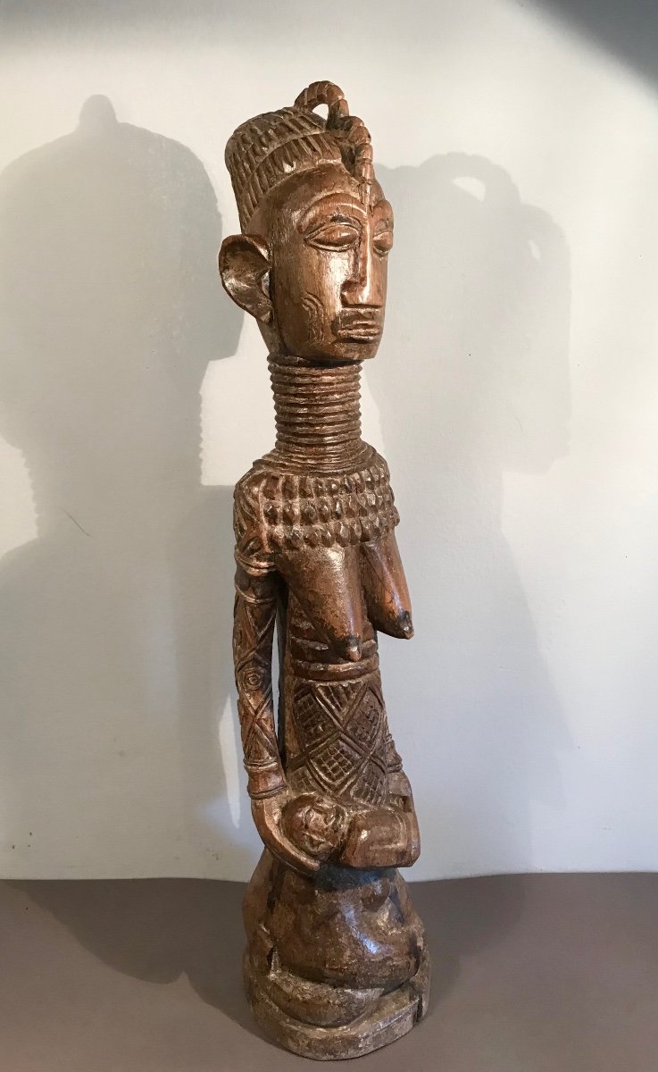 Ndengese Maternity Drc Central Africa Statue Monoxyle Wood Early 20th Century Primitive Arts