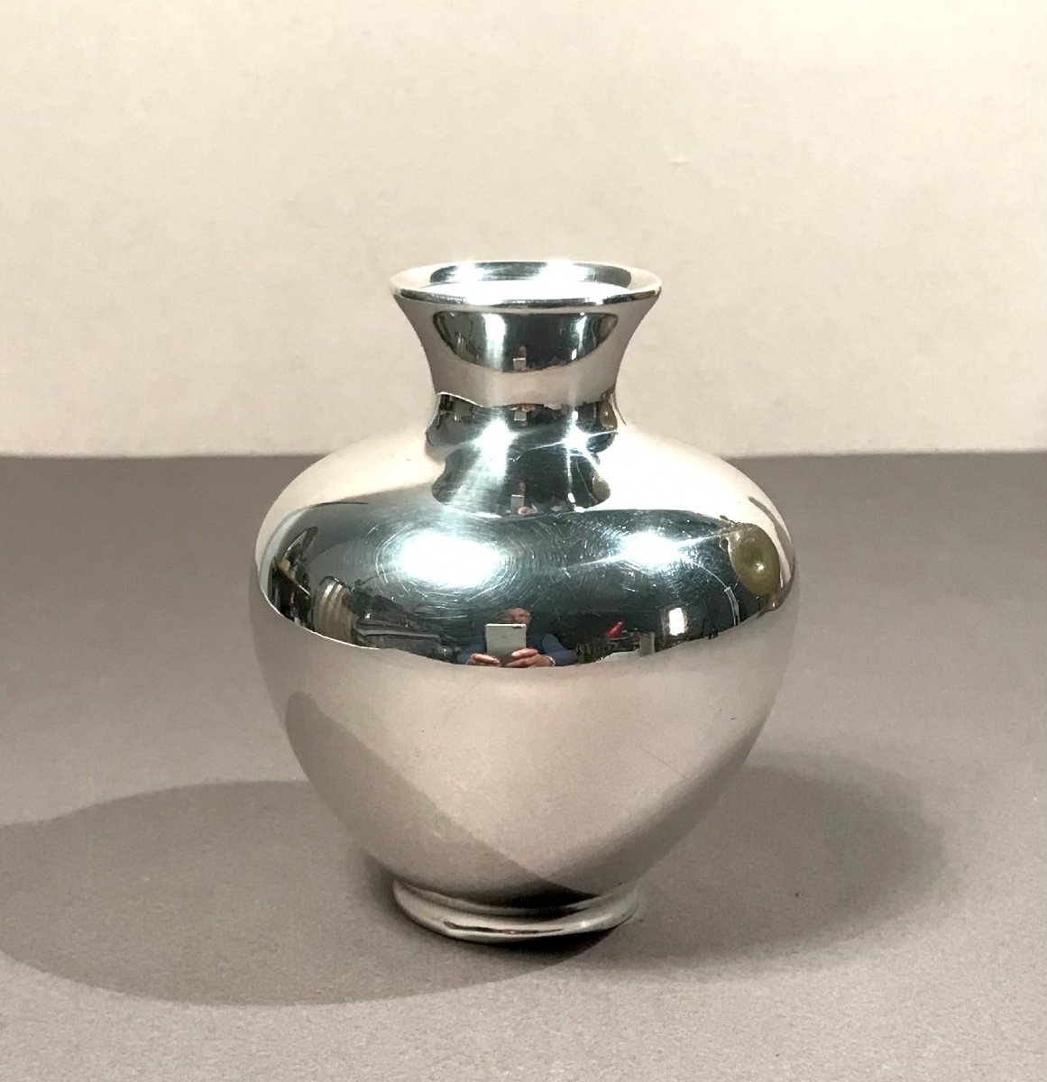 Art-deco Porcelain And Silver Vase 1000/1000 Germany Design 20th Century Engraved Lion Mark -photo-5